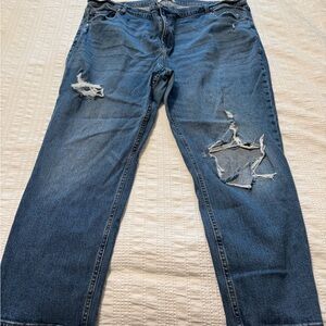 Abercrombie & Fitch Relaxed Fit Distressed Blue Jeans